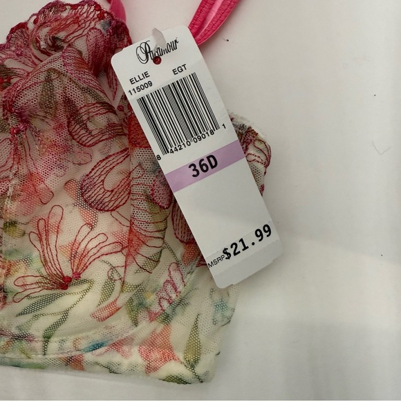 Paramour 115009 Ellie Demi Unlined Semi Sheer Lace Underwire Bra Size 36D - Picture 3 of 5